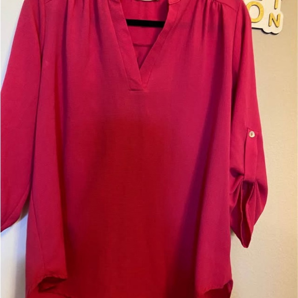 Entro Fuchsia V-Neck Blouse